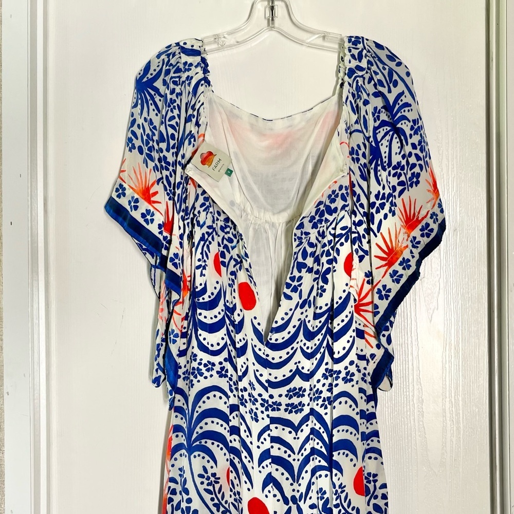 FARM RIO Afternoon Breeze Caftan Midi-Dress with Pockets - Picture 9 of 13